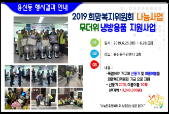 2019년 희망복지위원회 나눔사업 무더위 냉방용품 지원사업 안내 이미지
