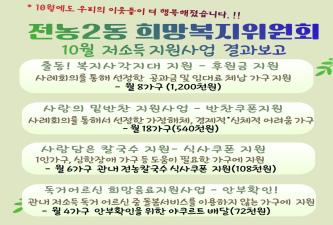 전농2동 10월 저소득지원사업 결과보고 이미지